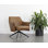 Chaise longue pivotante en cuir de vache de 28,5 po de largeur - Brun