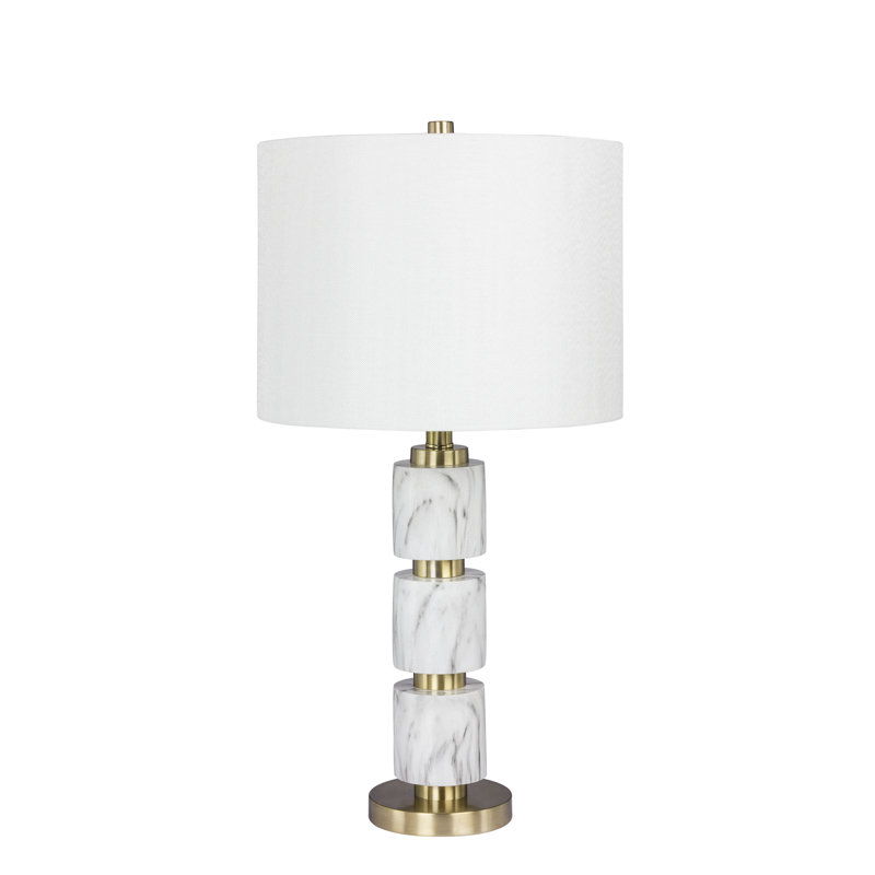 Lampe de table 27 po Esmeyer, Blanc / Laiton