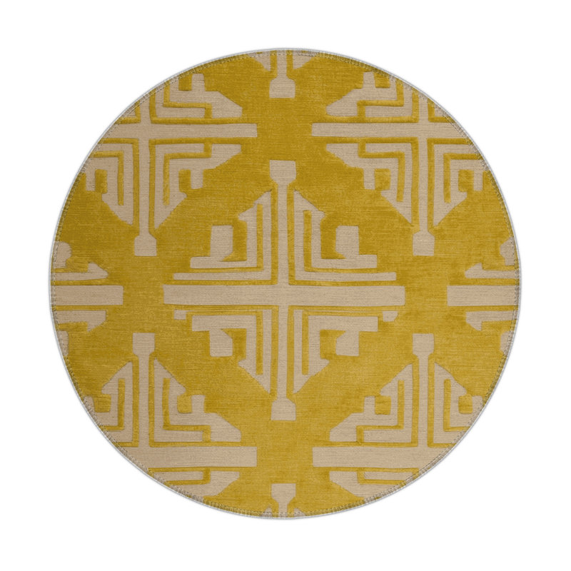 Tapis brun intérieur et extérieur Trellis, Rond 5 pi