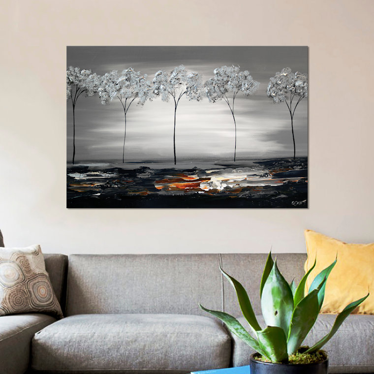 «Swiger Silver River», reproduction sur toile, H 12 po x l 18 po x P 1,5 po, Toile tendue, Pas de tapis
