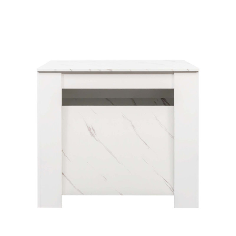 Extendable Dining Table, White Marble