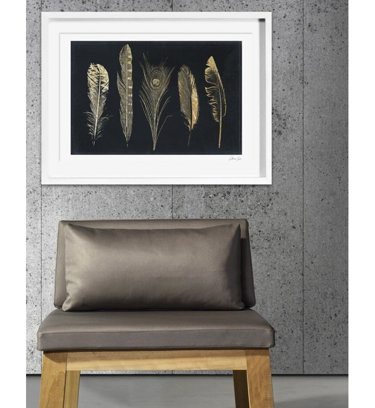 Fashion And Glam Corinthian Feathers Print, 25.5" H x 37.5" W x 1" D