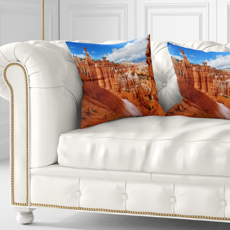 Magnifique coussin imprimé Bryce Canyon, 16 po x 16 po, Coussin décoratif