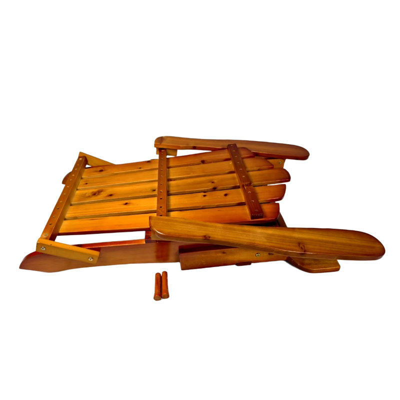 Chaise confortable en bois pliable pour l'extérieur avec siège incliné emblématique, accoudoirs larges, couleur populus en chêne, processus d'assemblage facile, capacité de poids de 250 lb, idéale pour la terrasse, au bord de la piscine ou à l'intérieur