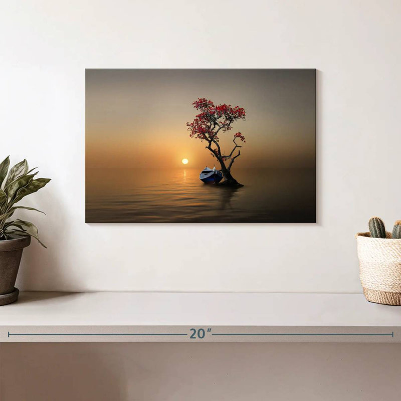 Mehar Tree Moored Boat, 8" H x 12" W