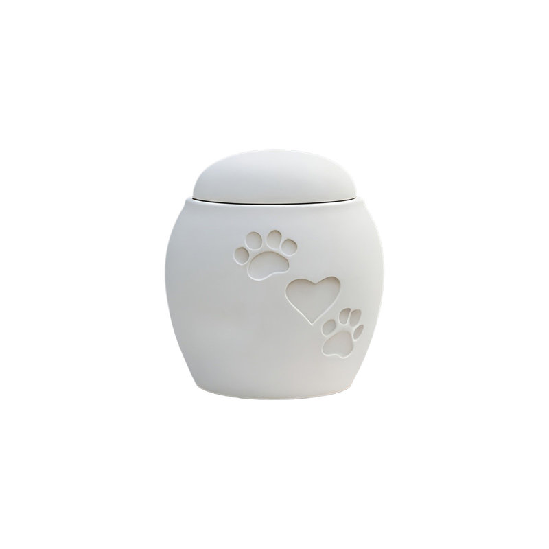 Pot commémoratif Pet Urn, blanc, Blanc