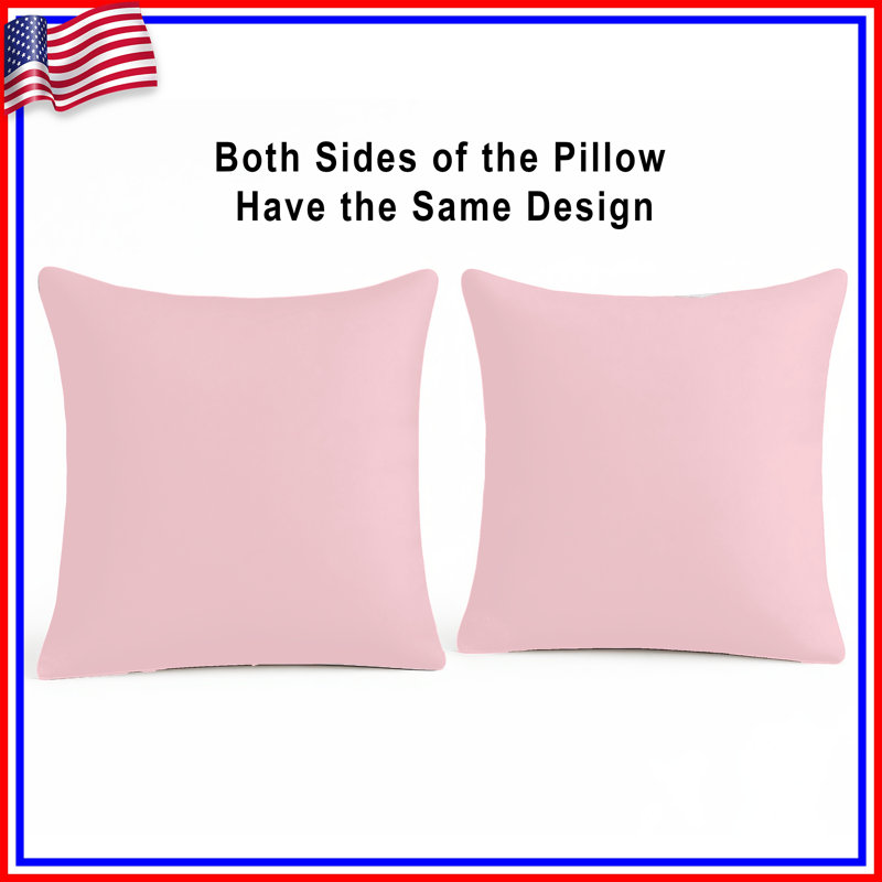 Solid Pink Background Double Sided Throw Pillows, 26 x 26 inches