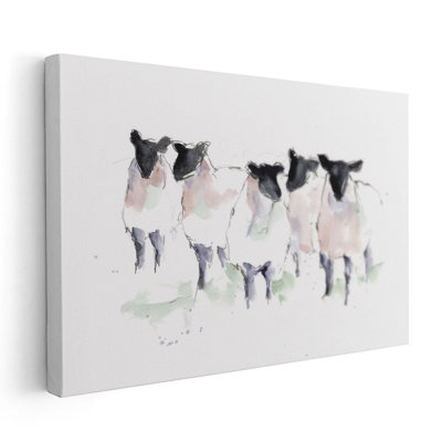 «Minimalist Watercolor Sheep I», reproduction d'art sur toile