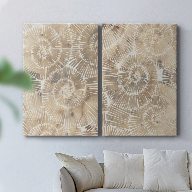 Fossil Nautilus I - Toile tendue avec châssis de qualité supérieure - Prêt à être accroché, H 27 po x l 36 po