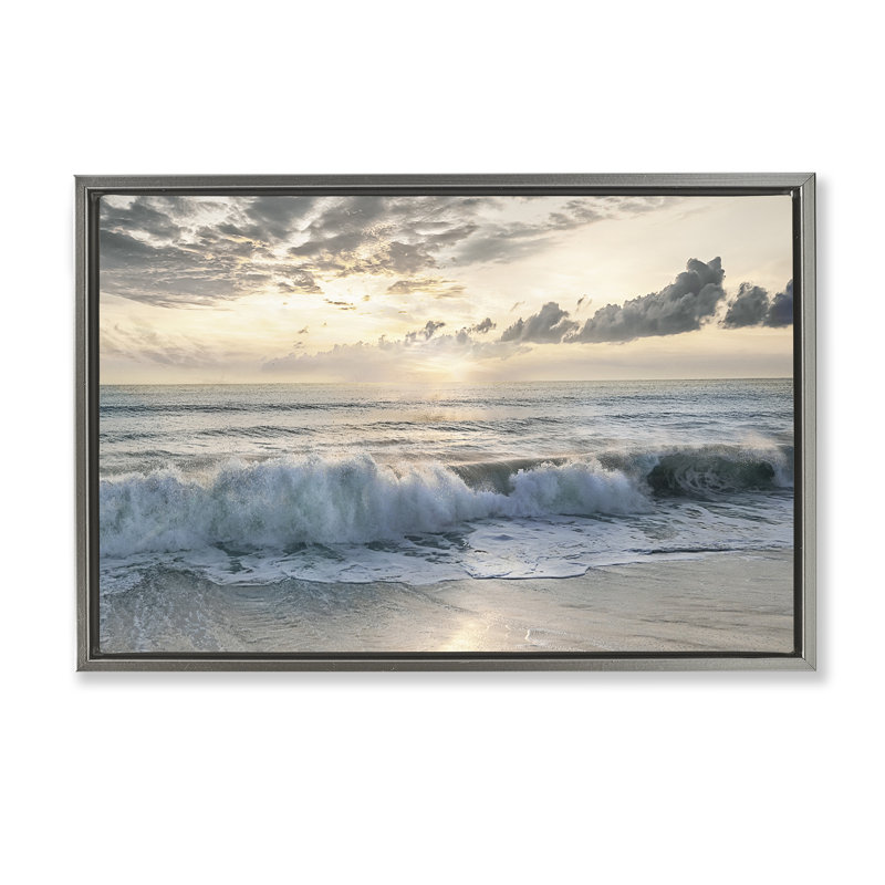 Cadre flottant en mousse Sunset Sunset, conçu par Mike Calascibetta, Cadre flottant gris lustré, H 17 po x l 25 po