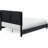 Hudson ClickDecor Hudson Upholstered Platform Bed with Straight Tufted Headboard, Black-1532413254