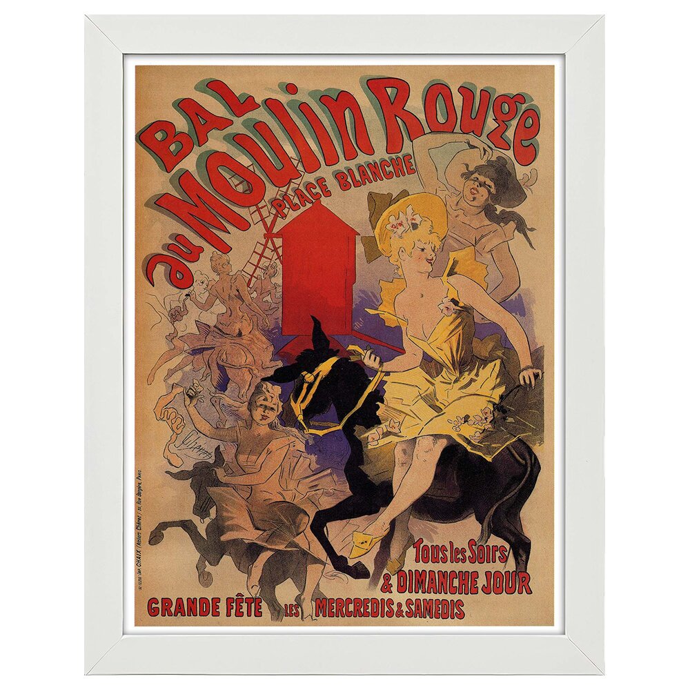 Leinwandbild Vintage Artistic Poster Bal Au Moulin Rouge