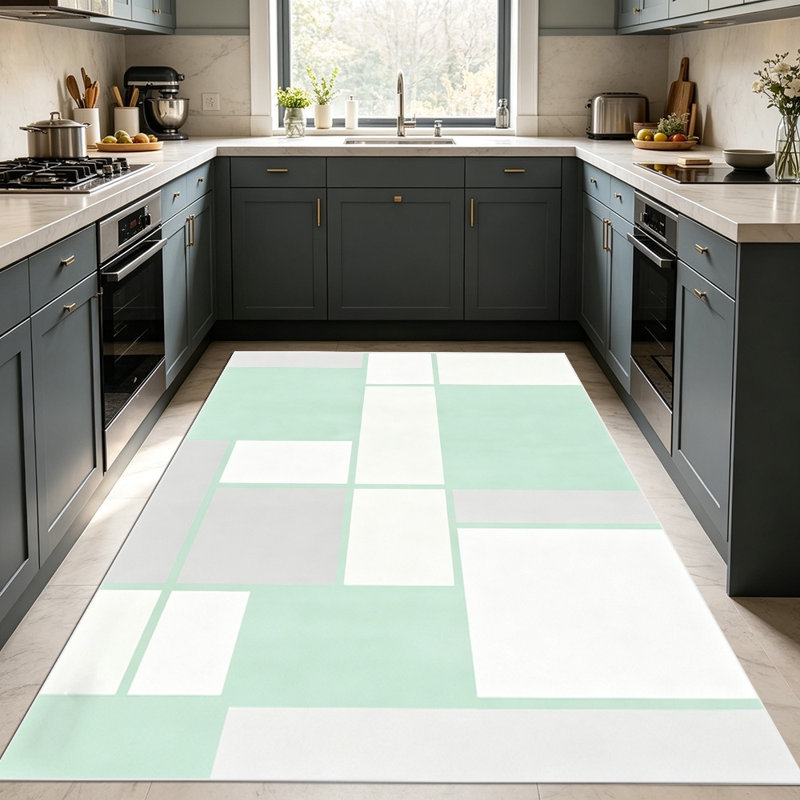 Abstract art carpet, modern minimalist and light luxury anti-slip floor mat, suitable for both living room and bedroom