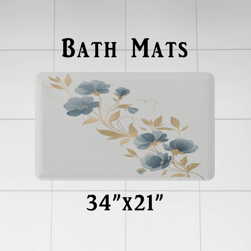 Rideau de douche avec tapis de bain, L 70 po x H 93 po