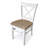 Traditional 7-Piece Inch Oval Extendable Dining Set, White Finish With Brown Polyester Upholstered Chairs, Solid Rubberwood