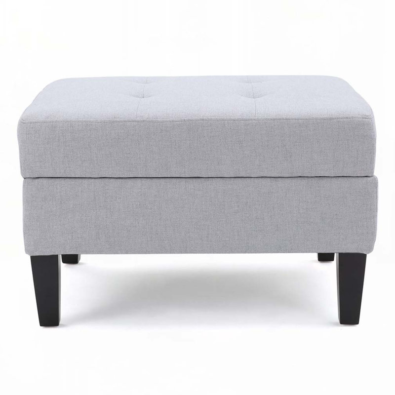 Lift Top Storage Ottoman, Light Gray
