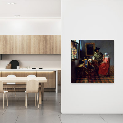 The Wine Classic Abstract Contemporary Architecture Wall Art Print by Johannes Vermeer - 1 Piece Wrapped Canvas Wall Art