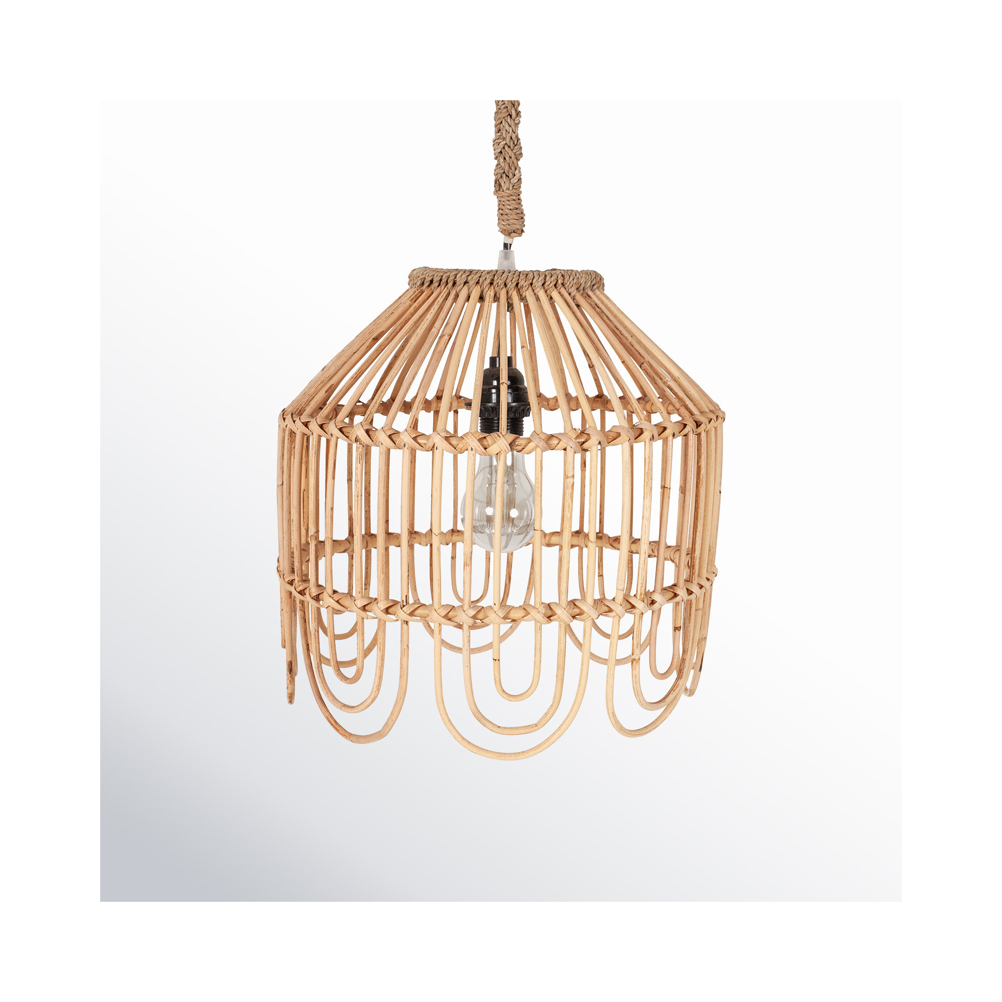 Merce Single Light Rattan Dimmable Pendant