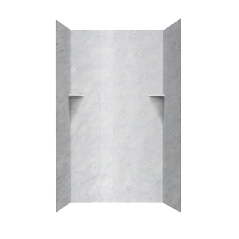 48'' W 36'' D 72'' H Glue Up Solid Surface Wall, Ice