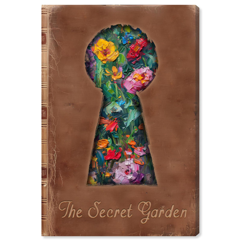 The Secret Garden Brown Floral Wrapped Canvas Art