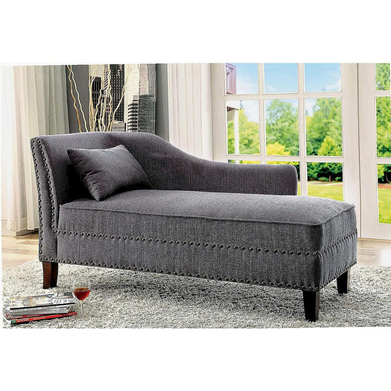 Méridienne en tissu gris