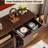 Large Record Player Stand, 500+ Vinyl Record Storage Cabinet With Drawer, Record Player Table With Sliding Door & Flip-top, Mid-century Modern Turntable Stand For Living Room, Red Walnut