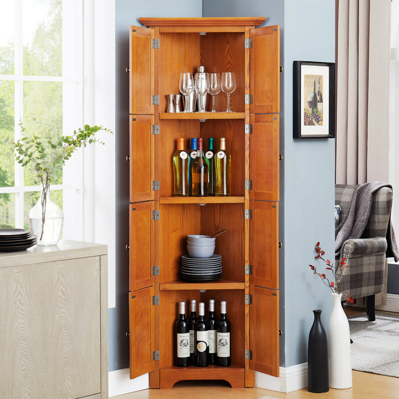 Armoire décorative, armoire de rangement d'angle avec tablettes