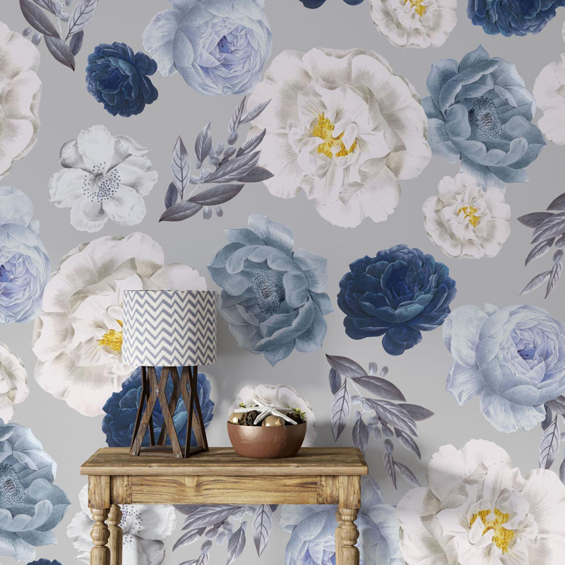 Adhésif décoratif pivoines surdimensionnées élégantes