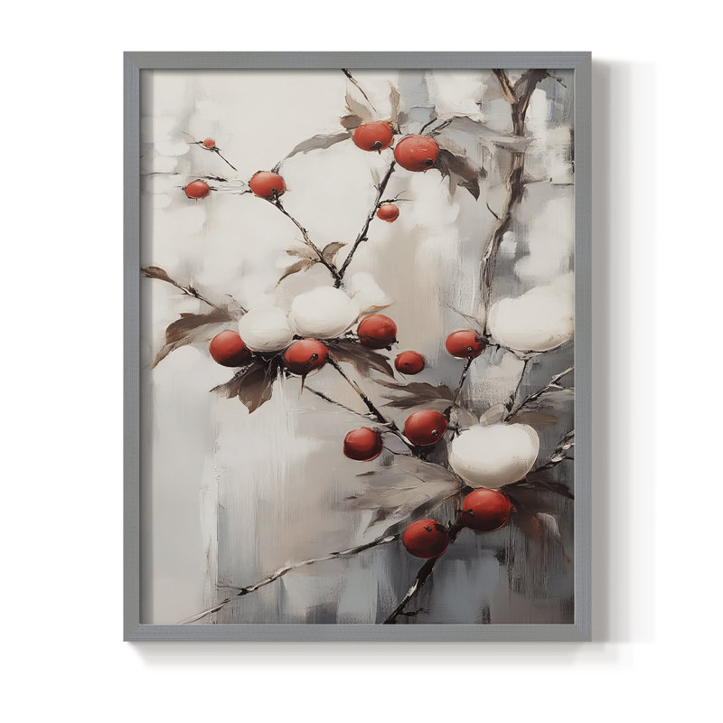 «Christmas Holiday Art», série 2-CXC III, reproduction encadrée - bois massif, H 15 po x l 12 po, Gris