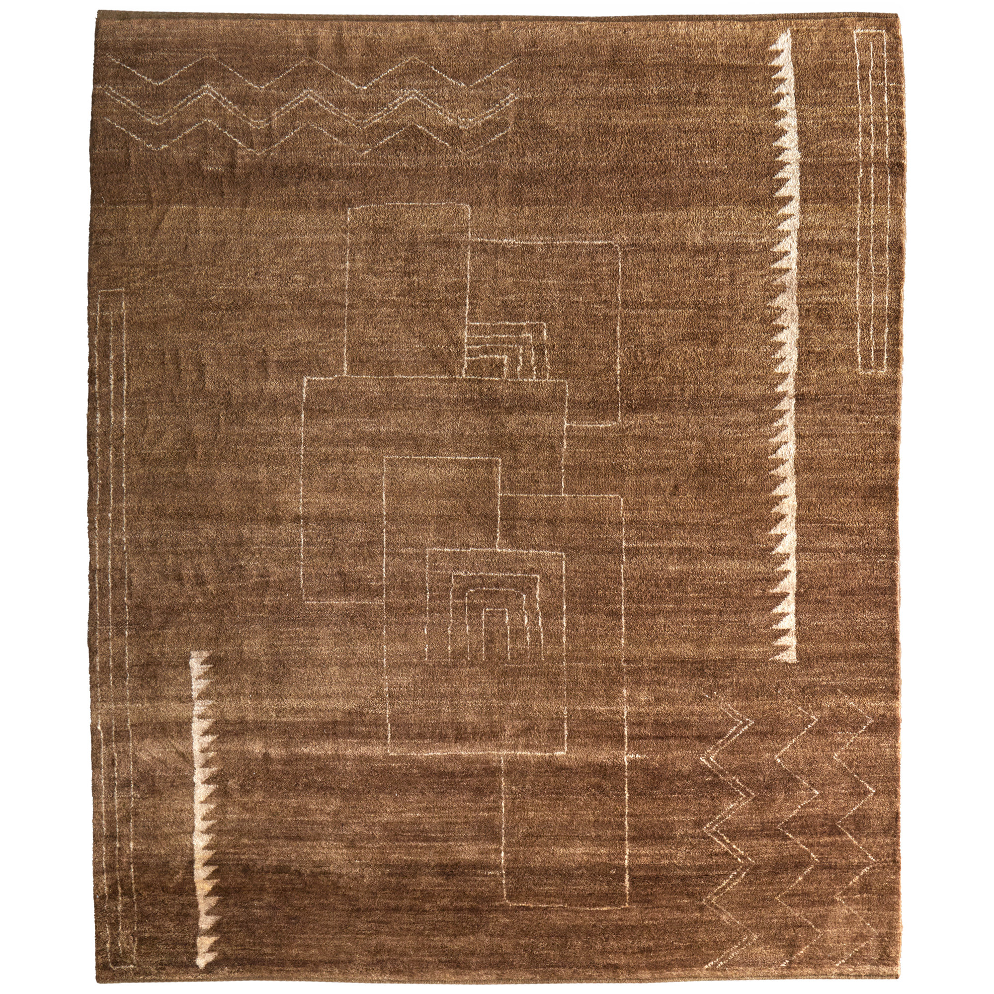 Monaco Modern Abstract Brown Area Rug, Rectangle 7'9" x 9'9"