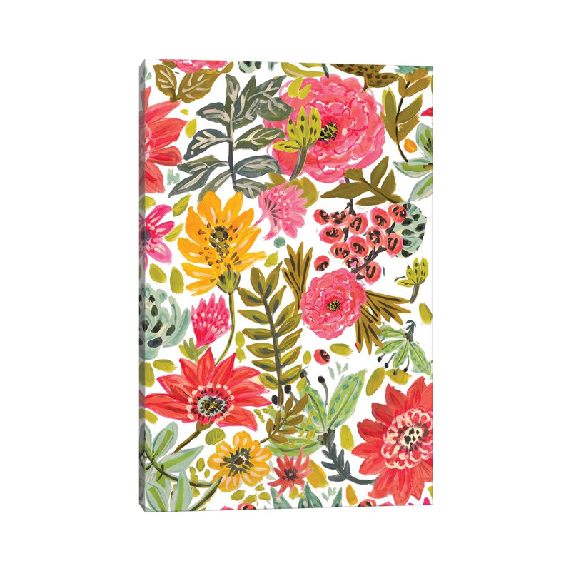 Multi Bloom Floral II by Karen Fields - Wrapped Canvas Painting, 101.6 cm H x 66.04 cm W x 1.91 cm D