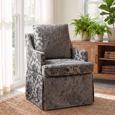 Upholstered Modern Dining Armchair with Casters