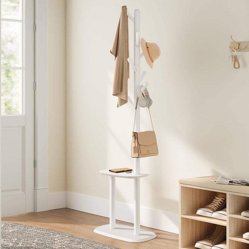 Coat Rack Stand With 8 Hooks, Cloud White