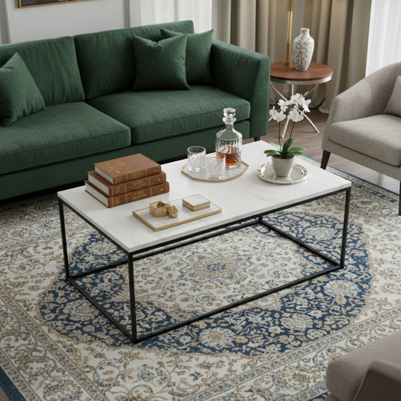 Adler 48" Trestle Rectangle Coffee Table