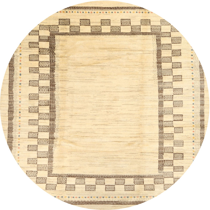 Tapis contemporain gris, Rond 3 pi