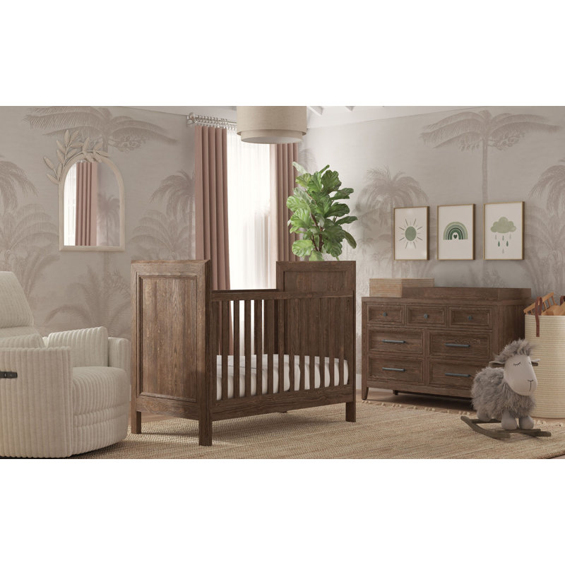 Lit de bébé Jemma 2-en-1, Brun récolte