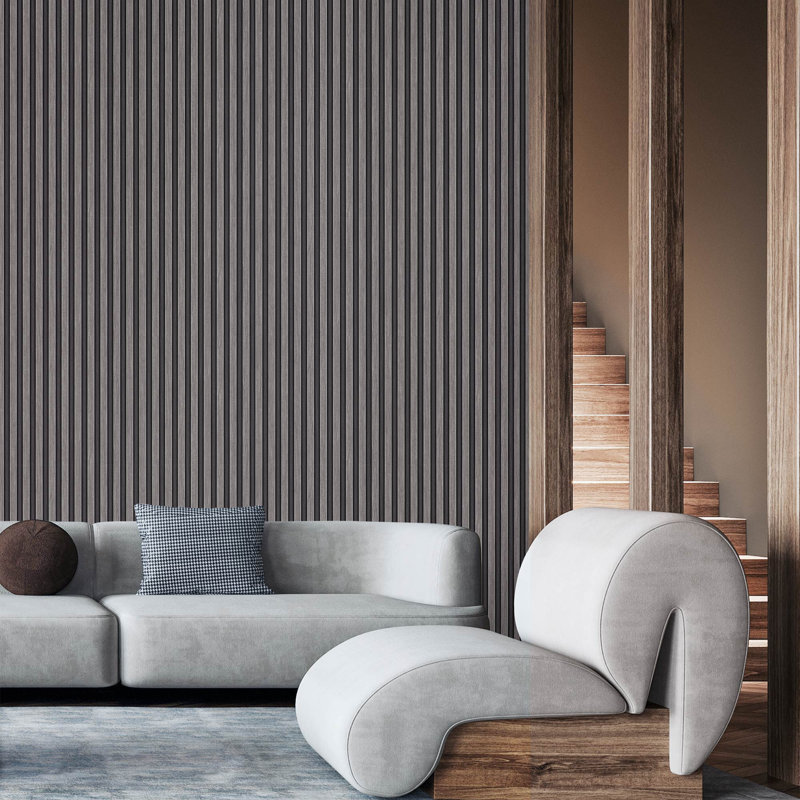 Papier peint moderne aspect bois, Grey