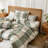 Cotton Duvet Cover With Check Pattern – Soft, Lightweight, Naturally Wrinkled, Cozy Bedroom Comfort-122815339