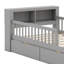 Lit simple avec tiroirs et tablettes de rangement-262780912