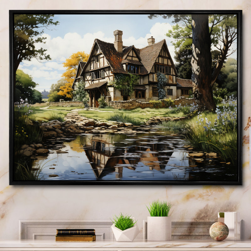 «England Cotswold Charmengland Landscape II», reproduction sur toile, Cadre flottant noir, H 30 po x l 40 po x P 1,5 po