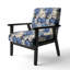 Chaise d'appoint florale Cobalt-6885779
