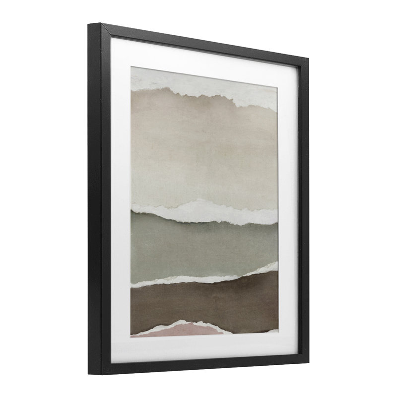 «Layered Torn Edges Illusion», reproduction encadrée sous verre, design par Emma Peal, Cadre noir minuit, H 16 po x l 13 po