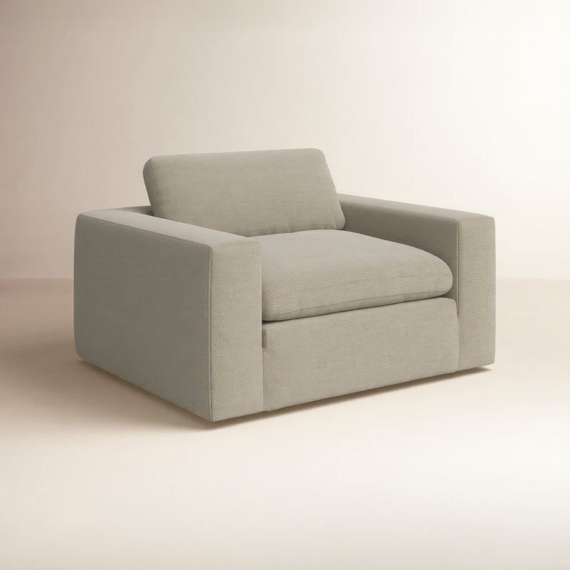Fauteuil d'appoint rembourré Asher, Lin performance Effie
