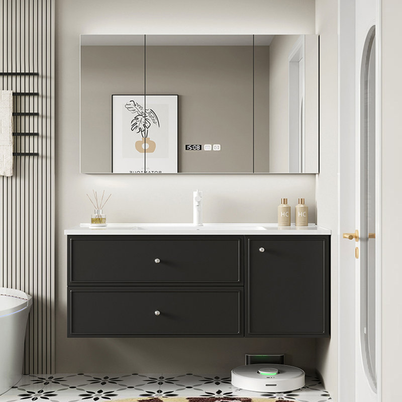 Nordic style simple vanitie bathroom cabinet, 19.7" H x 51.2" W x 19.7" D, Off White