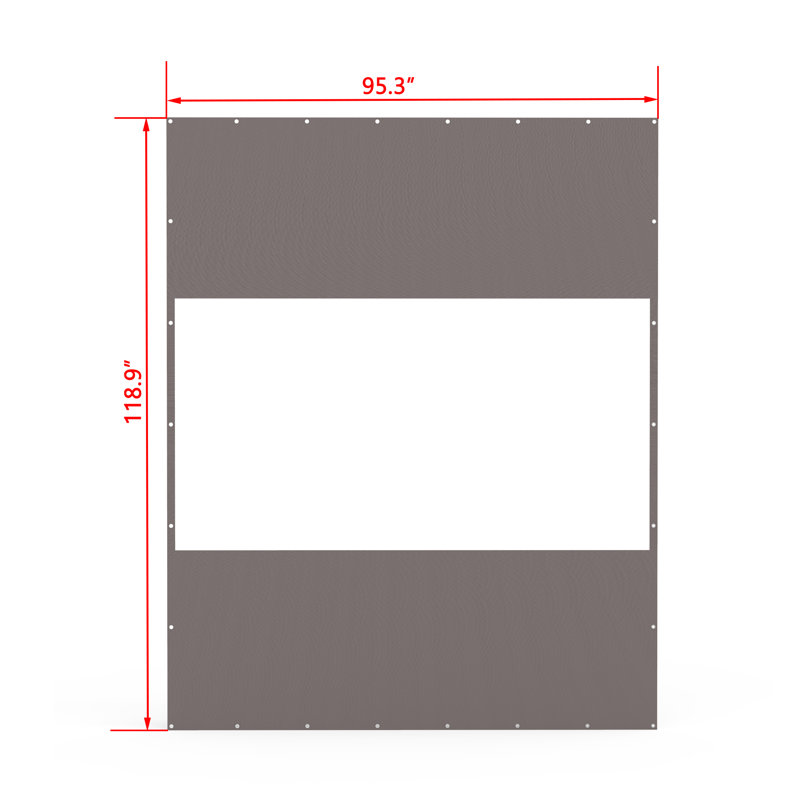 Domi Louvered Polyethylene Plastic Side Wall, Gray, 118.9" H x 95.3" W x 1" D