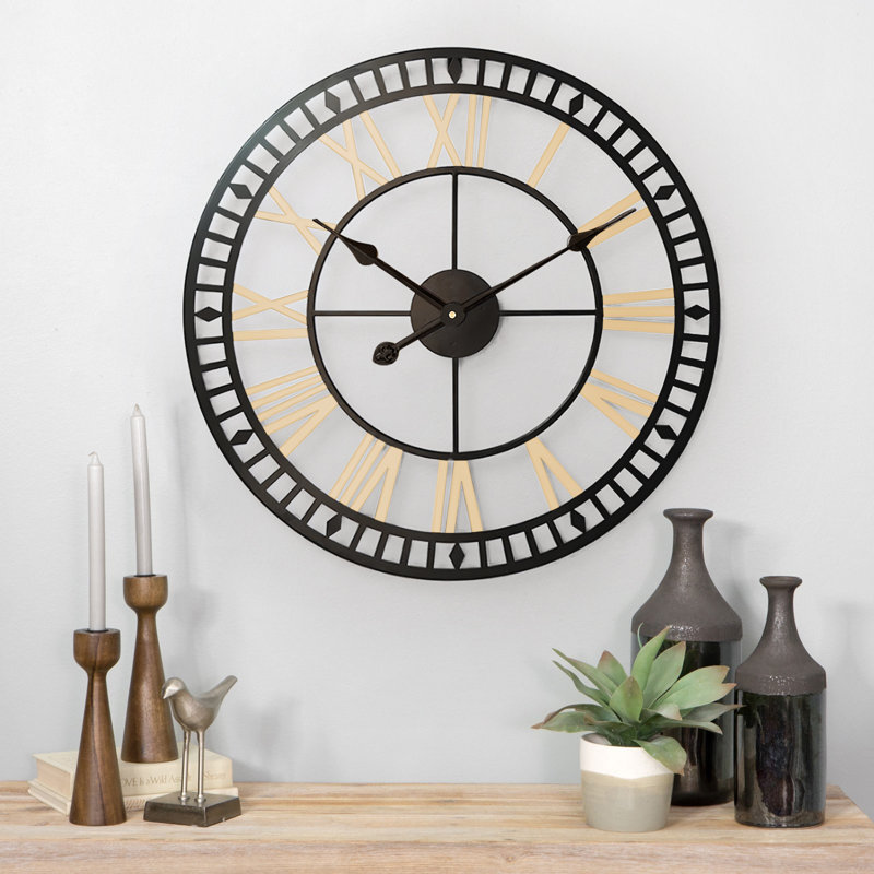 Byrle Metal Wall Clock, Black
