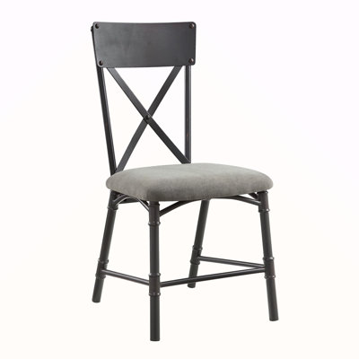 Fabric, Oak & Sandy Black Finish Side Chair (Set Of 2)