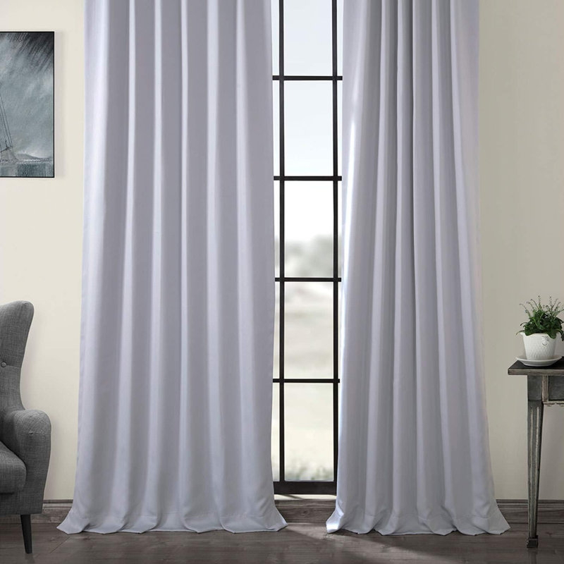 Rideau simple occultant en polyester l 50 po Betria, l 50 po x L 120 po, Brouillard gris