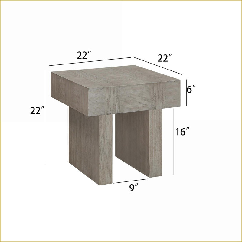 Table de bout rectangulaire brune et grise pour le salon, durable et amp; Assemblage facile, complète les tables basses