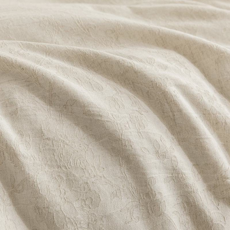 Ensemble de housse de couette en coton et lin, literie en jacquard texturé avec fermeture à glissière cachée